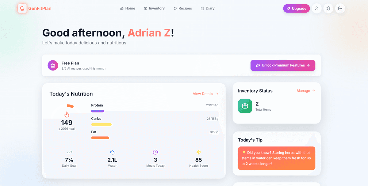 GenFitPlan.com Screenshot